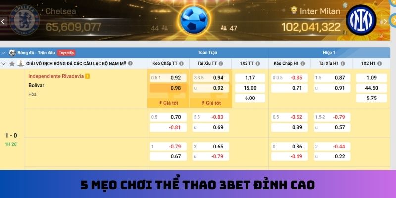 5 mẹo chơi thể thao 3Bet đỉnh cao