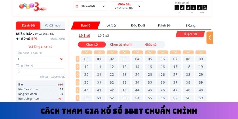 Cách tham gia xổ số 3Bet chuẩn chỉnh